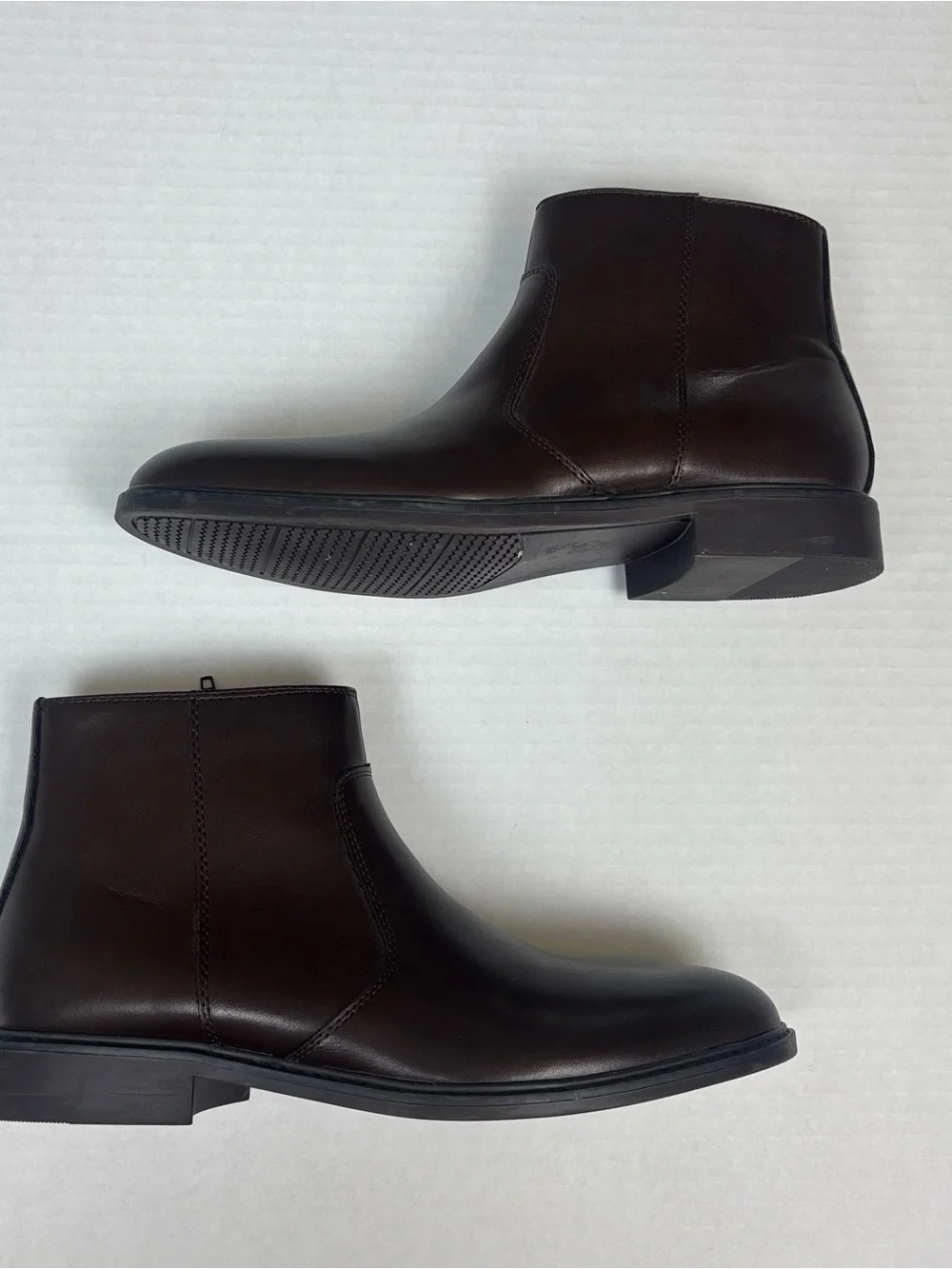 Alfani Dark Brown Leather Chukka Boots with Side Zipper